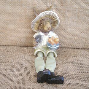 Vintage Rabbit Gardener Shelf Sitter Figurine